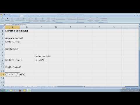 Herleitung Formeln zur Abzinsung [Tutorial, BWL, Excel, Deutsch]