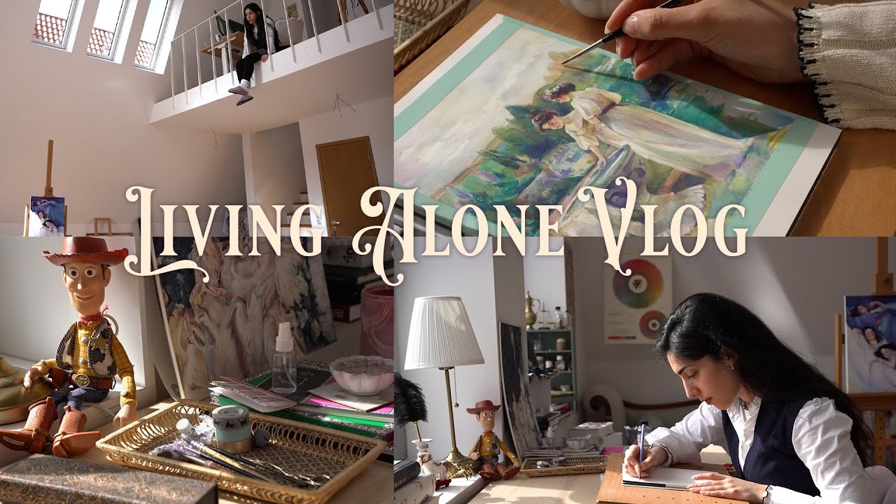 Slow & Calm Days in the Art Studio 🦢 Cooking Pumpkin Soup, Painting & Setting up the Art Studio 💐