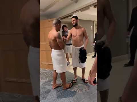 Gilbert Burns and Khamzat Chimaev Cross Paths Ahead of UFC 273