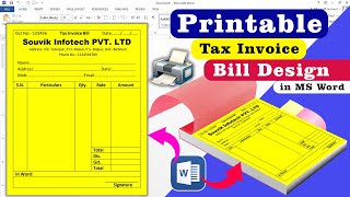 How to make Bill Book in MS Word | Bill Invoice in MS Word | MS Word Tutorial