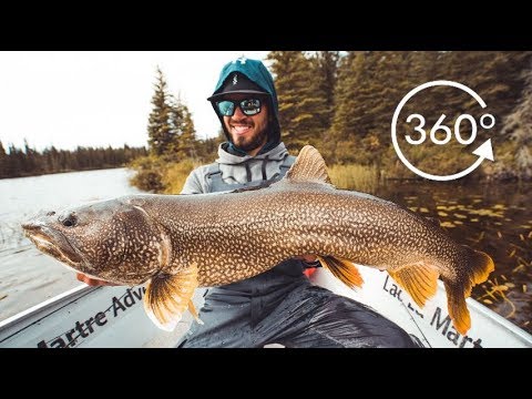 HUGE Lake Trout VR 360!! - Lac La Martre Adventures