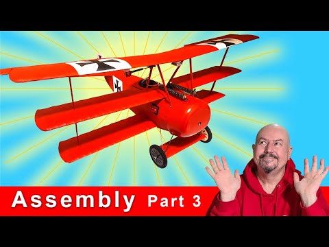Assembly Part 3 - the fully assembled Red Baron Triplane - Dancing Wings Hobby Fokker DR1 770mm S17