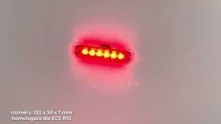 PROFI SLIM výstražné LED svetlo vonkajšie, červené, 12-24V, ECE R10