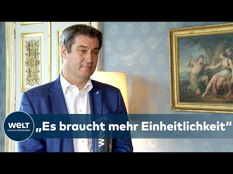Markus Söder: "Wäre bereit, eine Corona-Notbremse bundesgesetzlich zu verankern" | WELT INTERVIEW