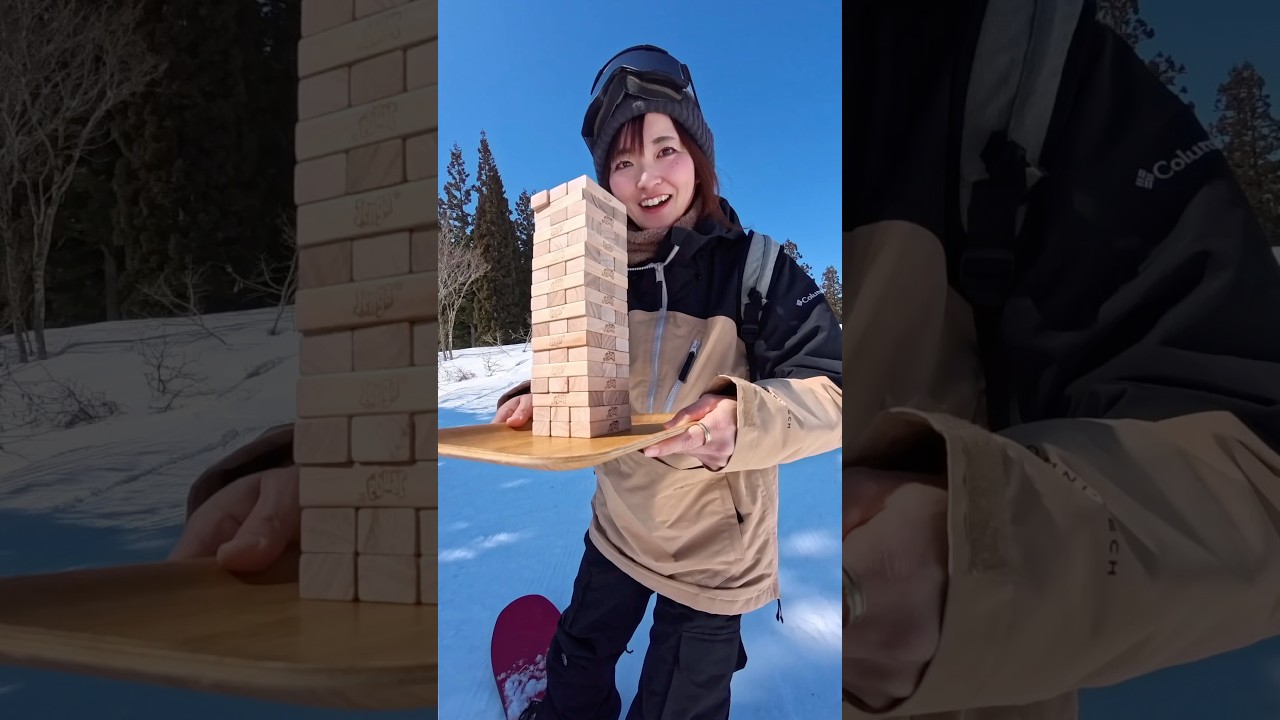 プロならジェンガ崩さずに滑れるのかやってみたよ！