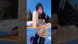 プロならジェンガ崩さずに滑れるのかやってみたよ！