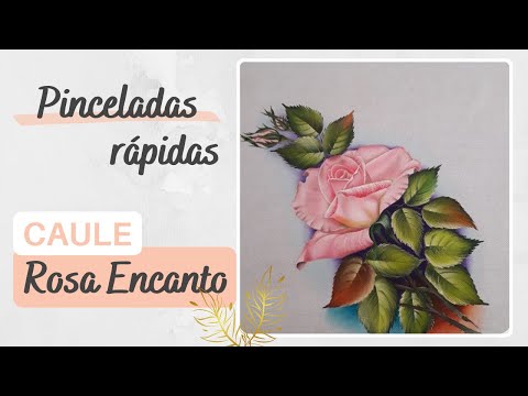 Caule - "Rosa Encanto" | Pintura em Tecido | Fátima Hespanholeto Cunha