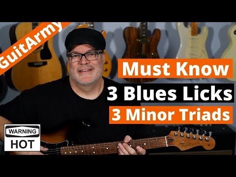Learn 3 Blues Licks Using Minor Triads | Must Know Guitar Lesson