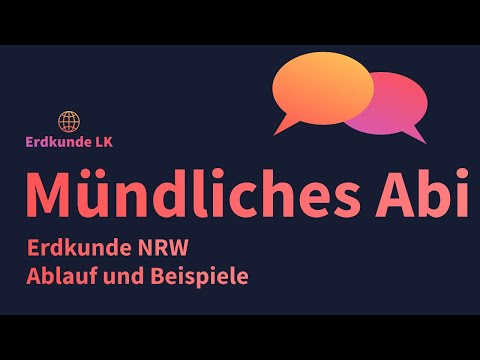 Mündliche Abiturprüfung Erdkunde NRW
