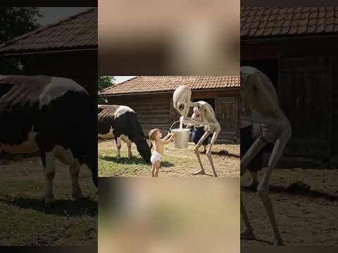 He's stealing the milk right from the source! 🐄