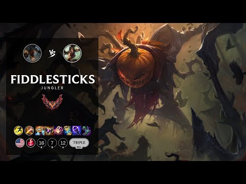Fiddlesticks Jungle vs Nidalee - NA Grandmaster Patch 12.16