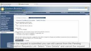 (Deprecated) Enrollment Exception Tutorial - Switching Zero Unit Sections