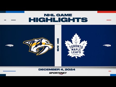 NHL Highlights | Predators vs. Maple Leafs - December 4, 2024