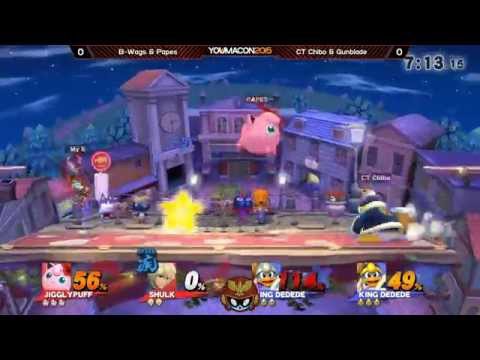 Youmacon 2015 Wii U - Chibo + Gunblade vs B-Wags + Papes - Smash Bros. 4 Wii U