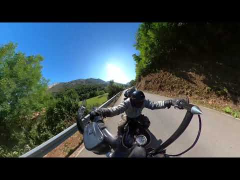 Harley crossing Picos De Europe on a journey too faro ￼￼