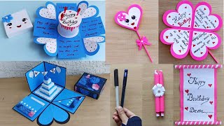 4 Handmade Birthday Cards in one video