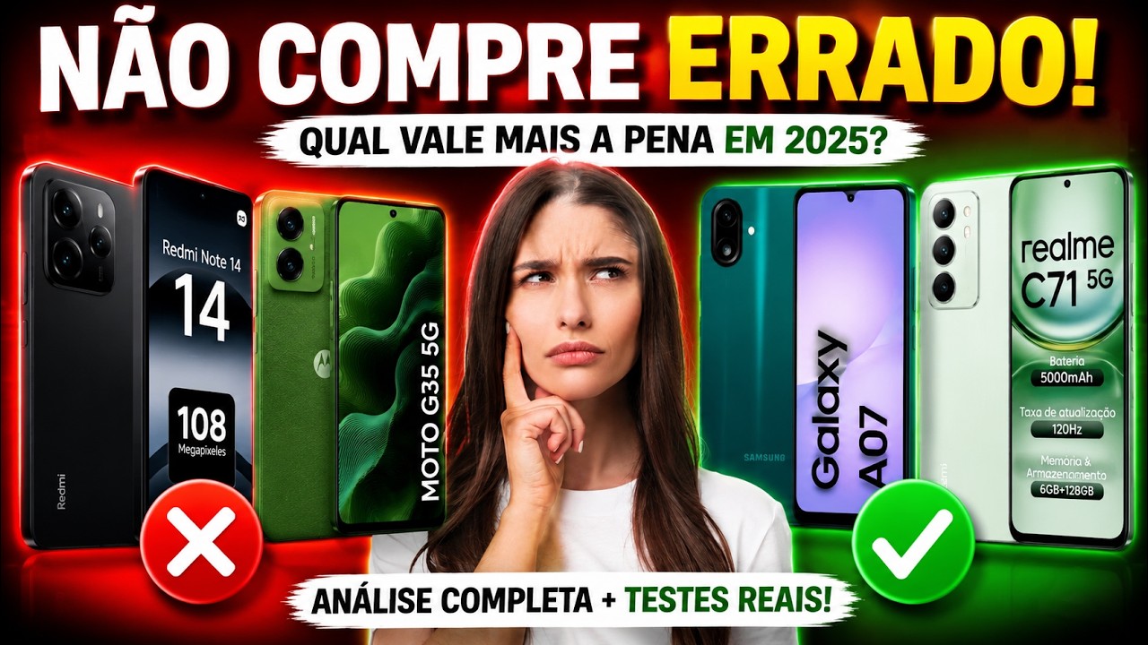 TOP 5 Celulares até R$1200 para Comprar SEM MEDO em 2026! (90% ERRA FEIO ❌)