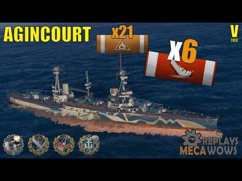 Agincourt 6 Kills & 145k Damage | World of Warships Gameplay