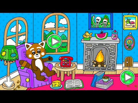 Pukkins hus del 2 - Lek och lär med dig färger - Lek med oss Pukkins App