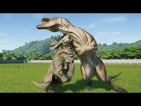 All Herbivores Destroys Acrocanthosaurus - Jurassic World Evolution
