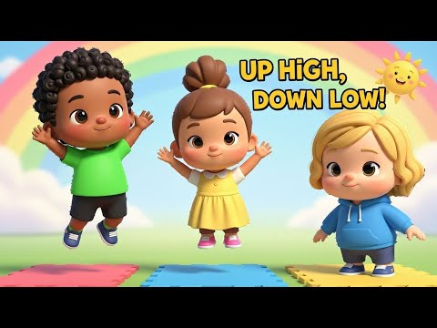 Up High, Down Low! | 3D Kids Rhyme for Learning Opposites