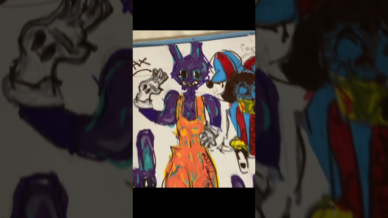 Repost (copywrite) ToT Pt 1 of adding art on my art wall (mini jax/pomni poster! #artwall #arts #fun