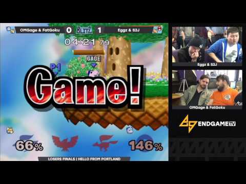 OmGage & FatGoku (Blue) vs. Eggz & S2J (Red) | SSBM-D LF | BTB