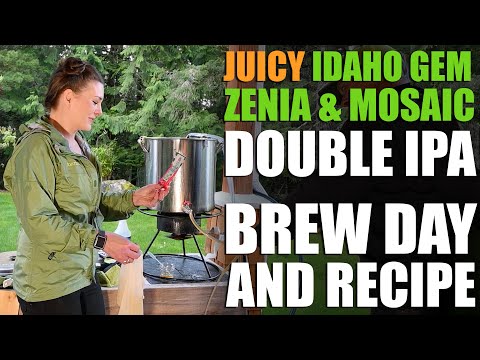 Juicy Double IPA Homebrew Recipe & Brewday (with Idaho Gem, Zenia, & Mosaic)