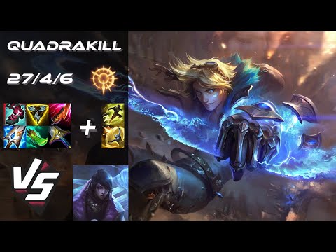 BOTTOM Ezreal vs Aphelios [QUADRAKILL] - EU Challenger Patch 25.18