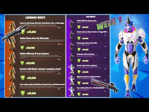 Fortnite All Week 1 Legendary & Epic Quests(Challenges) Guide - Chapter 2 Season 7