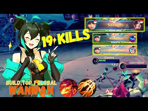 MONSTER GOLDLANE !! 19 KILLS + SAVAGE + MANIAC 2X !! WANWAN MVP - BUILD TOP 1 GLOBAL WANWAN - MLBB