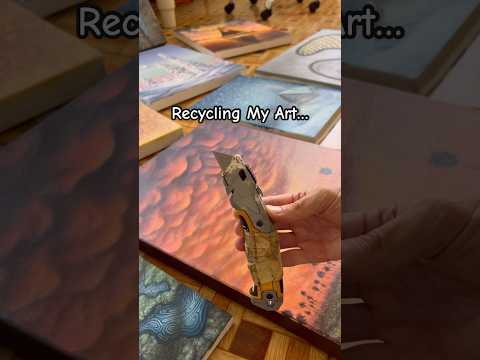 I recycled 18 of my original paintings to create this ✂️🎨 #short #art #painting #artist