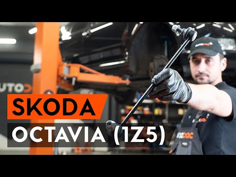 How to change front anti roll bar links / front stabilizer link on OCTAVIA (1Z5) [TUTORIAL AUTODOC]
