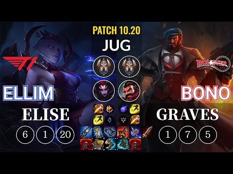 T1 Ellim Elise vs KT Bono Graves Jungle - KR Patch 10.20