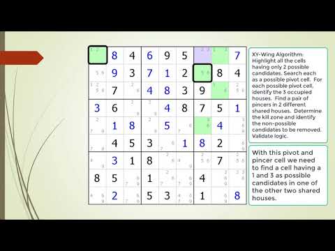 dxSudoku #35 XY-Wing Puzzle Solving Technique