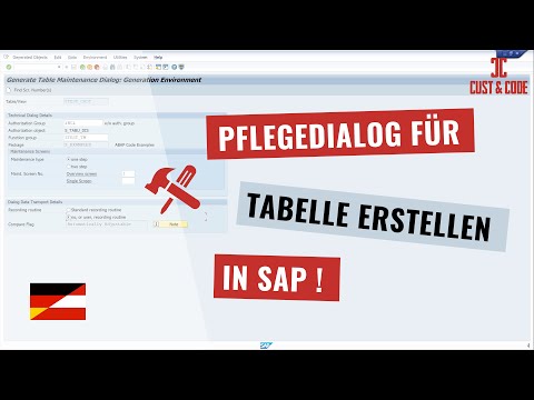 Pflegedialog für eine Tabelle erstellen - in SAP [deutsch]