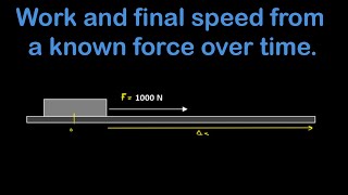 Calculating total work and final speed when the force is constant over time.