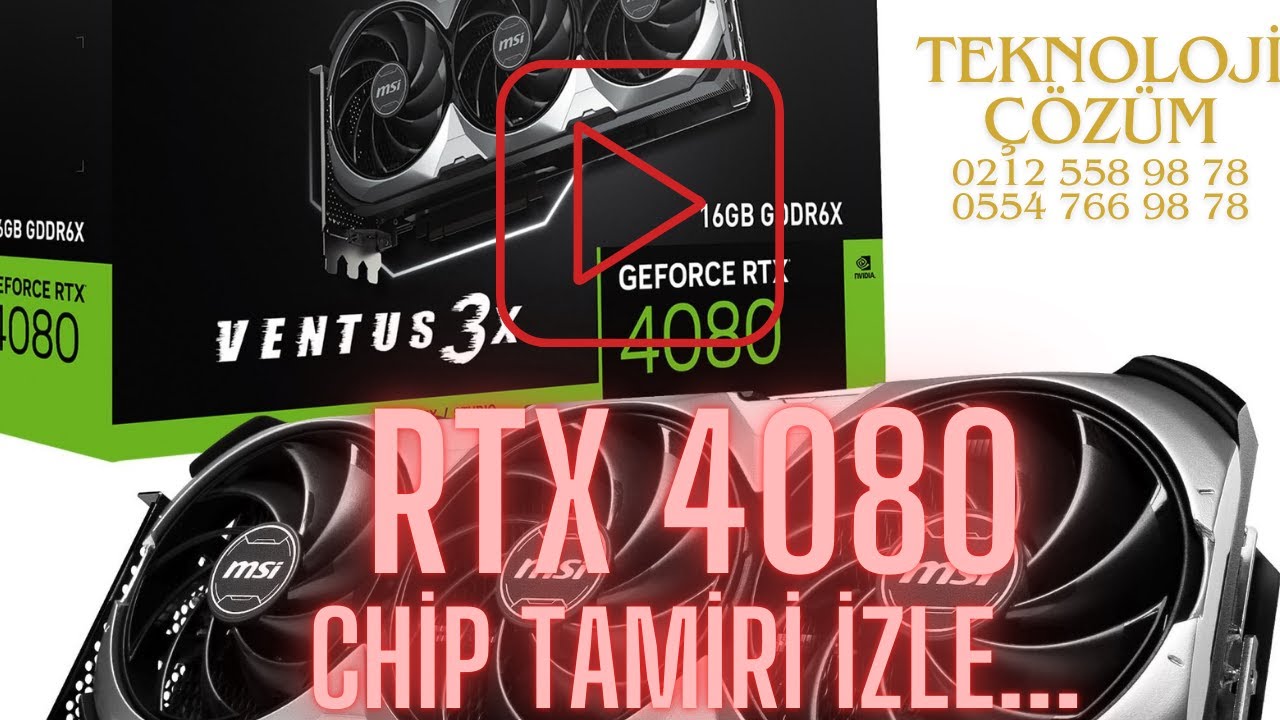 Msi RTX 4080 Ekran Kartı Tamiri Chip Reballing #ekrankartıtamiri #rtx4080