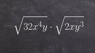 Learning how to multiply two radical monomials together and then simplify