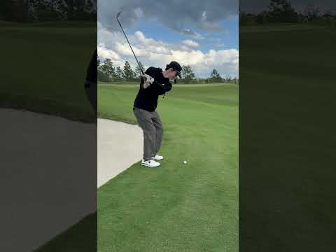 Left hand low pitch shot at The tree farm #golf #treefarm