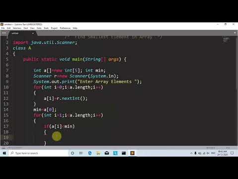 100 Java Program To Find Smallest Element In Array Learn Coding