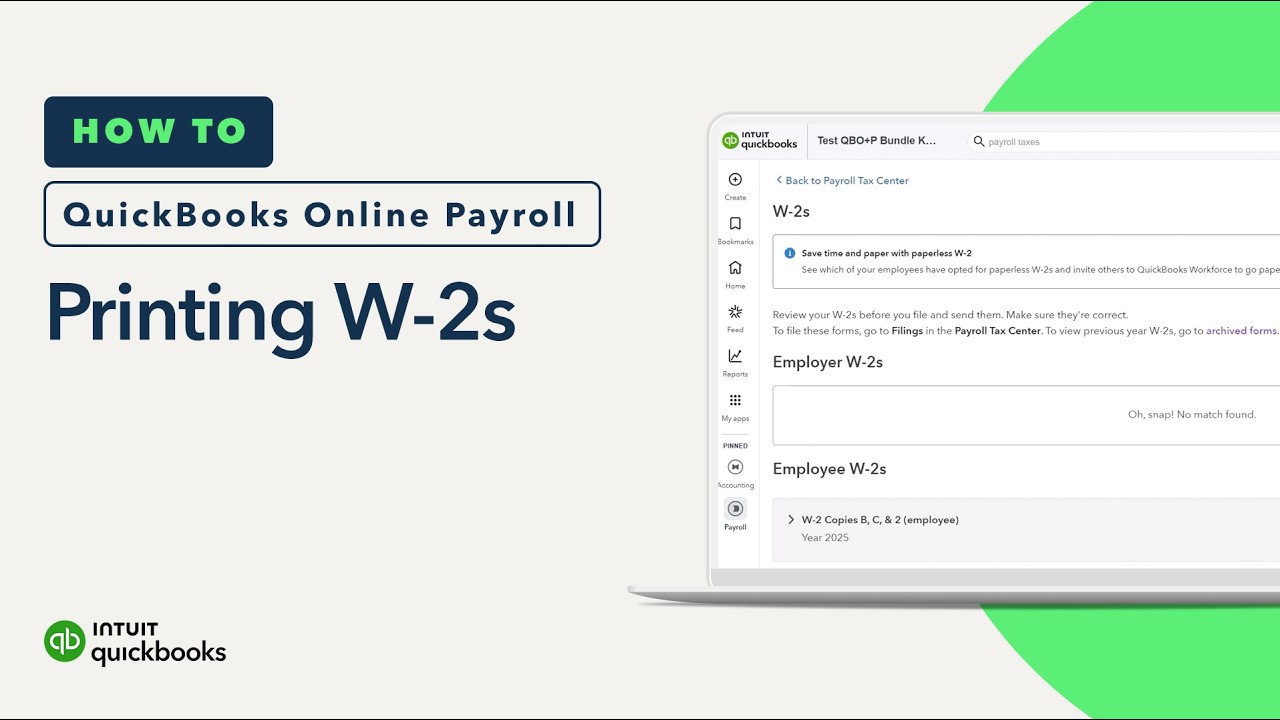 How to print W-2s in QuickBooks Online Payroll