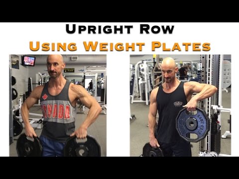 Upright Row Using Weight Plates