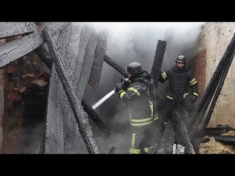 Video Thumbnail: Russian drone strikes hit Kharkiv, damaging homes and injuring two people