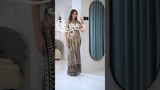 Evening dress, sequined fabric