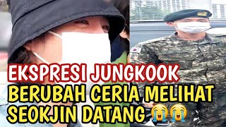 Download lagu EKSPERSI JUNGKOOK BERUBAH CERIA SAAT MELIHAT SEOKJIN DATANG mp3