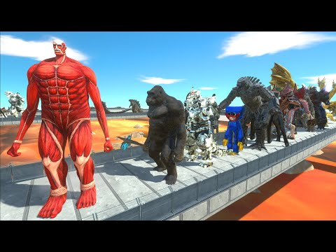 COLOSSAL TITAN vs GHIDORAH LAVA DEATH RUN - Animal Revolt Battle Simulator
