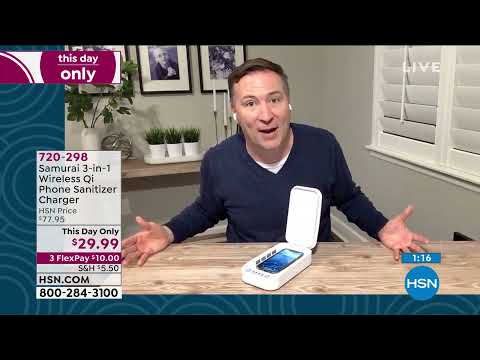 Samurai 3in1 Wireless Qi Phone Sanitizer Charger