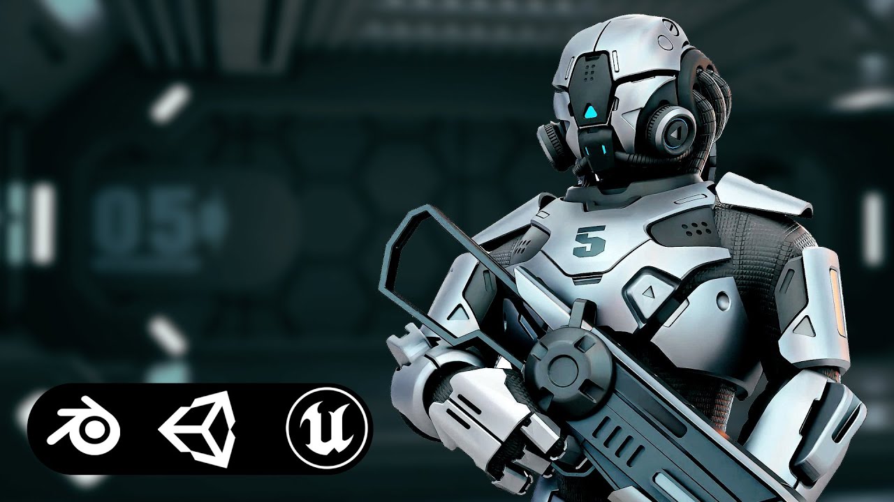 Cyborg Soldier Rx-200 Auto-Rig Pro Rigged For Mixamo Unreal Engine Unity 3D Model