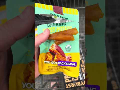 Part of a video titled Organic Sweet Potato Sticks from Costco - A Healthy Snack Review